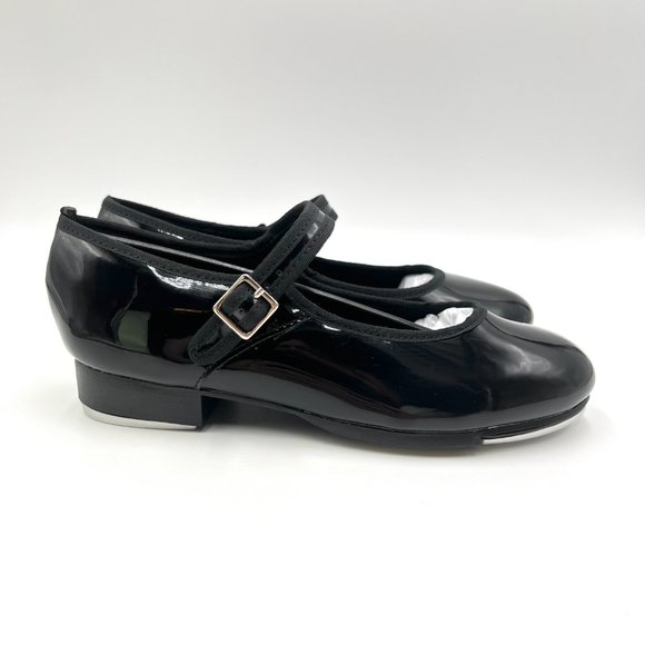 Capezio Womens Size 5 3800 Mary Jane Black Patent Buckled‎ Dance Tap Shoes - Picture 1 of 13
